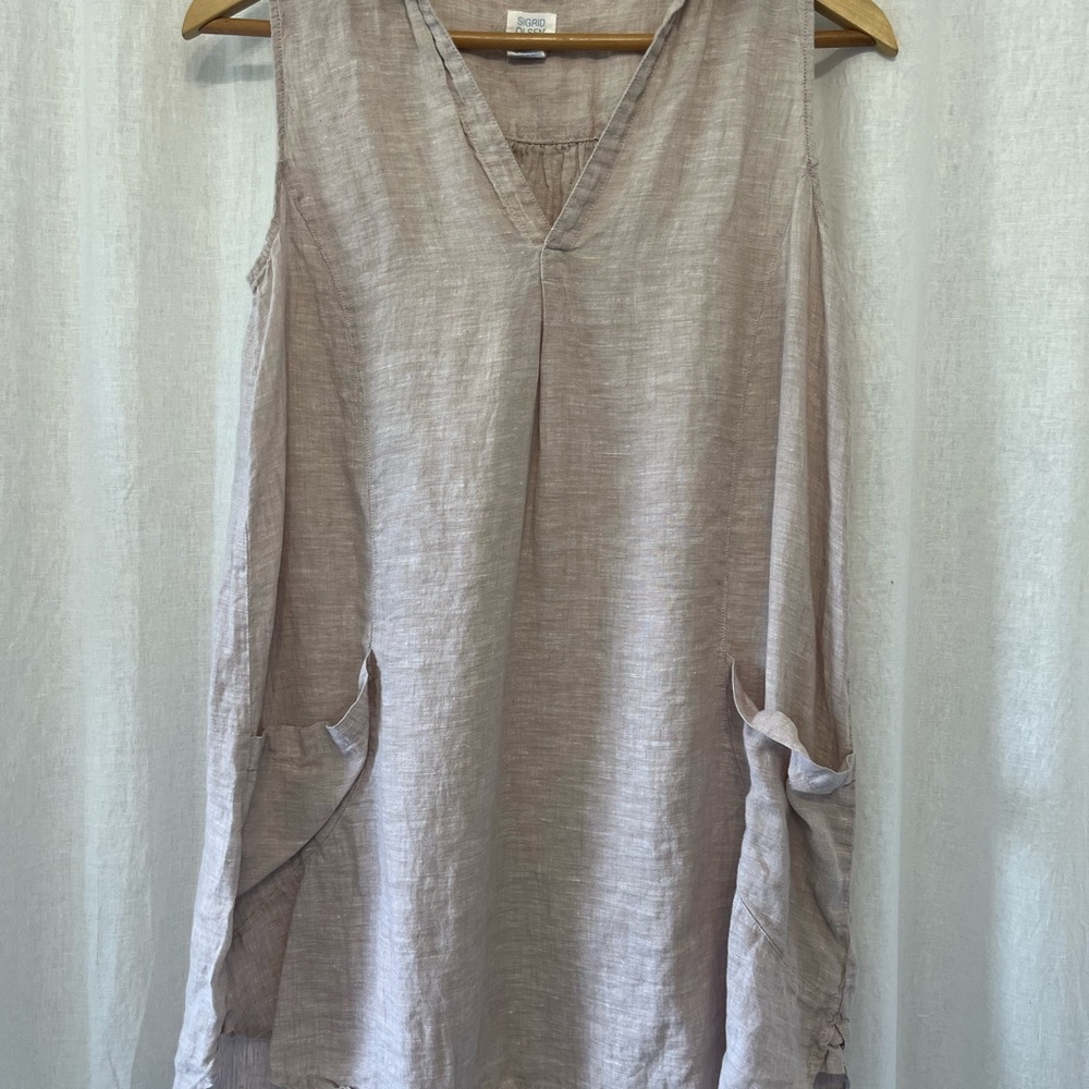 Sigrid Olsen Sleeveless Tan Tunic